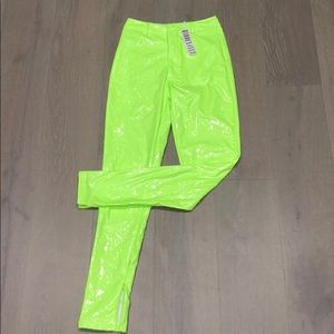Nwt Neon Green Vinyl Pants Alani By 